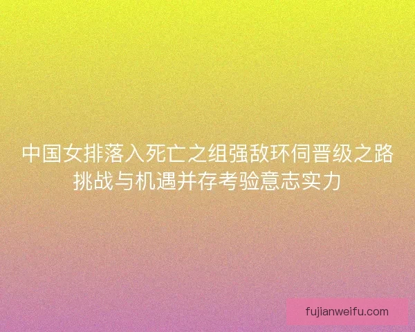 中国女排落入死亡之组强敌环伺晋级之路挑战与机遇并存考验意志实力