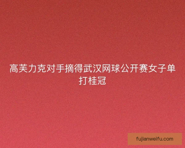 高芙力克对手摘得武汉网球公开赛女子单打桂冠